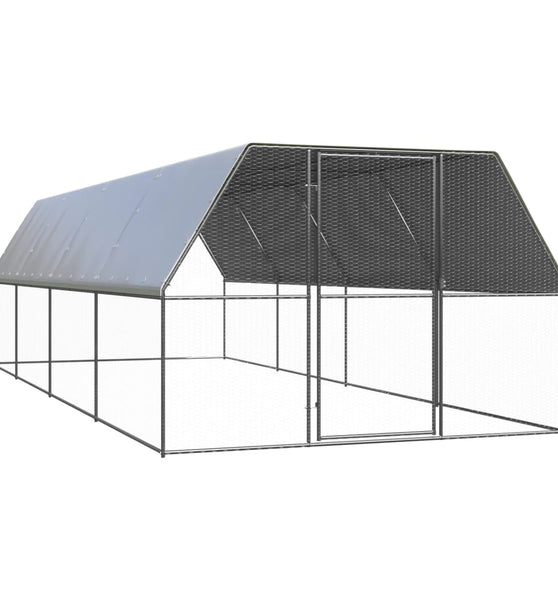 Hühnerkäfig 3x8x2 m Verzinkter Stahl