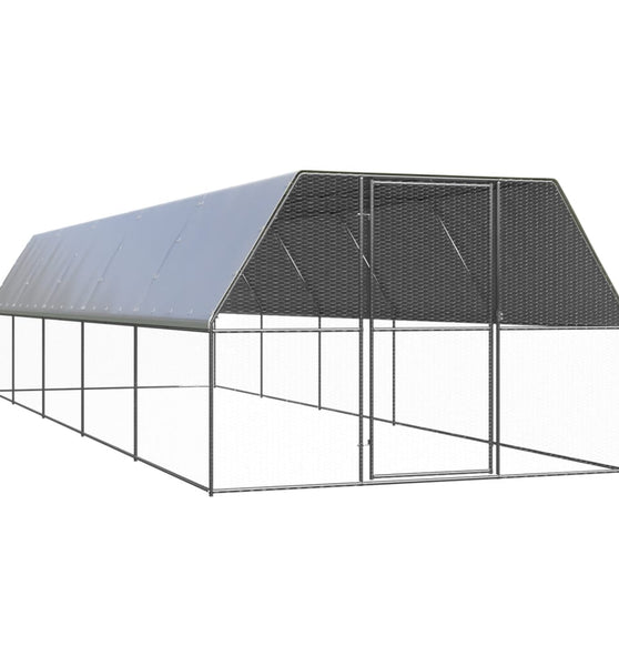 Hühnerkäfig 3x10x2 m Verzinkter Stahl