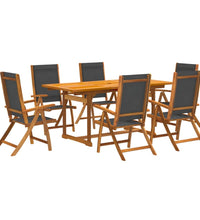 7-tlg. Garten-Essgruppe Massivholz Akazie und Textilene