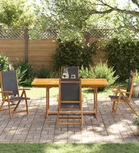 7-tlg. Garten-Essgruppe Massivholz Akazie und Textilene