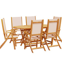 7-tlg. Garten-Essgruppe Massivholz Akazie und Textilene