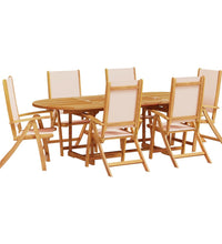 7-tlg. Garten-Essgruppe Massivholz Akazie und Textilene