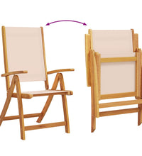 7-tlg. Garten-Essgruppe Massivholz Akazie und Textilene