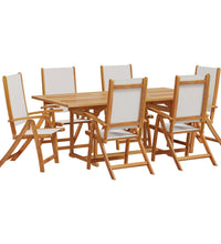7-tlg. Garten-Essgruppe Massivholz Akazie und Textilene