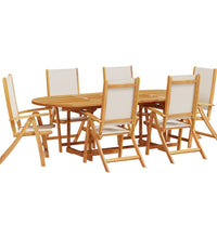 7-tlg. Garten-Essgruppe Massivholz Akazie und Textilene