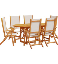 7-tlg. Garten-Essgruppe Massivholz Akazie und Textilene