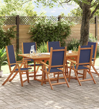 7-tlg. Garten-Essgruppe Massivholz Akazie und Textilene