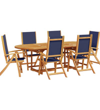 7-tlg. Garten-Essgruppe Massivholz Akazie und Textilene