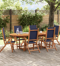 7-tlg. Garten-Essgruppe Massivholz Akazie und Textilene
