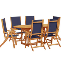 7-tlg. Garten-Essgruppe Massivholz Akazie und Textilene