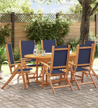7-tlg. Garten-Essgruppe Massivholz Akazie und Textilene