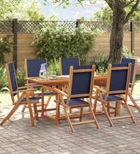 7-tlg. Garten-Essgruppe Massivholz Akazie und Textilene