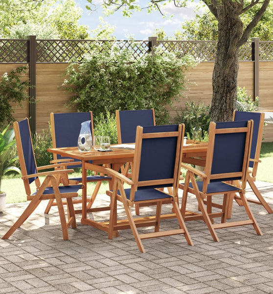 7-tlg. Garten-Essgruppe Massivholz Akazie und Textilene