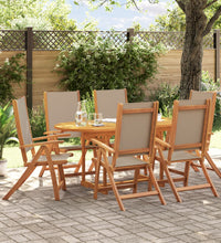 7-tlg. Garten-Essgruppe Massivholz Akazie und Textilene
