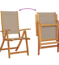 7-tlg. Garten-Essgruppe Massivholz Akazie und Textilene