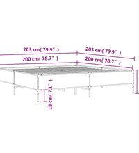 Bettgestell Schwarz 200x200 cm Holzwerkstoff und Metall
