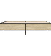 Bettgestell Sonoma-Eiche 200x200 cm Holzwerkstoff und Metall