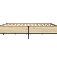 Bettgestell Sonoma-Eiche 200x200 cm Holzwerkstoff und Metall