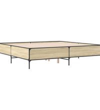 Bettgestell Sonoma-Eiche 200x200 cm Holzwerkstoff und Metall