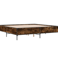Bettgestell Räuchereiche 200x200 cm Holzwerkstoff und Metall
