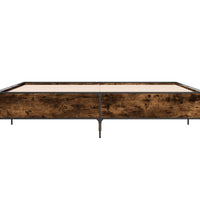 Bettgestell Räuchereiche 200x200 cm Holzwerkstoff und Metall