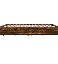 Bettgestell Räuchereiche 200x200 cm Holzwerkstoff und Metall