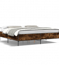 Bettgestell Räuchereiche 200x200 cm Holzwerkstoff und Metall