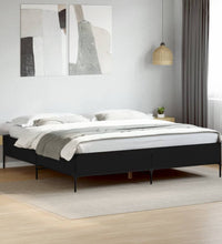 Bettgestell Schwarz 180x200 cm Holzwerkstoff und Metall