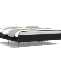 Bettgestell Schwarz 180x200 cm Holzwerkstoff und Metall