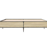 Bettgestell Sonoma-Eiche 180x200 cm Holzwerkstoff und Metall
