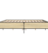 Bettgestell Sonoma-Eiche 180x200 cm Holzwerkstoff und Metall
