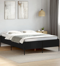 Bettgestell Schwarz 160x200 cm Holzwerkstoff und Metall