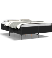 Bettgestell Schwarz 160x200 cm Holzwerkstoff und Metall