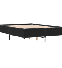 Bettgestell Schwarz 150x200 cm Holzwerkstoff und Metall