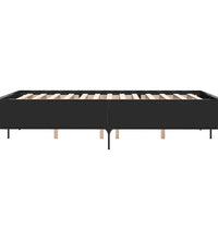 Bettgestell Schwarz 150x200 cm Holzwerkstoff und Metall