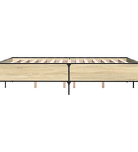 Bettgestell Sonoma-Eiche 150x200 cm Holzwerkstoff und Metall