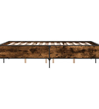 Bettgestell Räuchereiche 150x200 cm Holzwerkstoff und Metall