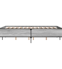 Bettgestell Grau Sonoma 120x200 cm Holzwerkstoff und Metall