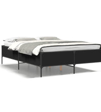 Bettgestell Schwarz 140x190 cm Holzwerkstoff und Metall