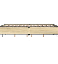 Bettgestell Sonoma-Eiche 140x190 cm Holzwerkstoff und Metall