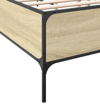 Bettgestell Sonoma-Eiche 140x190 cm Holzwerkstoff und Metall