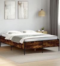 Bettgestell Räuchereiche 140x190 cm Holzwerkstoff und Metall