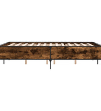 Bettgestell Räuchereiche 140x190 cm Holzwerkstoff und Metall