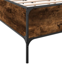 Bettgestell Räuchereiche 140x190 cm Holzwerkstoff und Metall