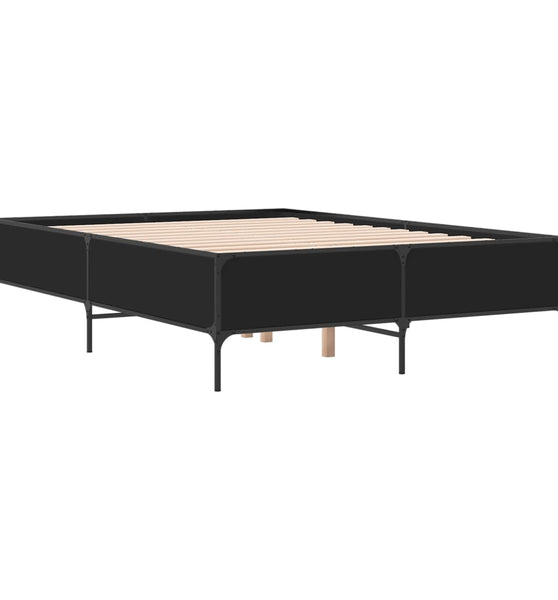Bettgestell Schwarz 135x190 cm Holzwerkstoff und Metall