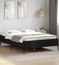 Bettgestell Schwarz 135x190 cm Holzwerkstoff und Metall