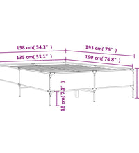 Bettgestell Schwarz 135x190 cm Holzwerkstoff und Metall
