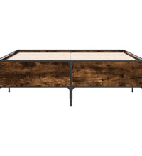 Bettgestell Räuchereiche 135x190 cm Holzwerkstoff und Metall