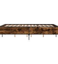 Bettgestell Räuchereiche 135x190 cm Holzwerkstoff und Metall