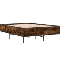 Bettgestell Räuchereiche 135x190 cm Holzwerkstoff und Metall